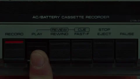 Cassette recorder play start Stock Footage 264474304