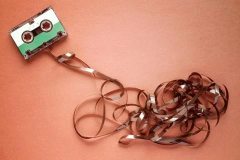 Cassette  on red background Stock Photos