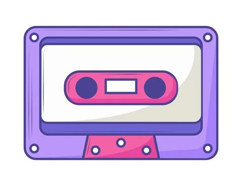 Cassette retro tech Stock Illustration