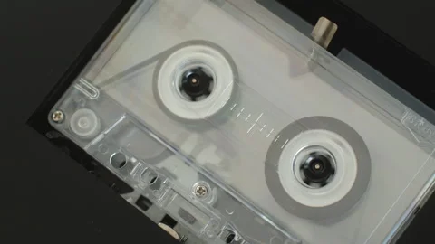 Cassette rewinding in tape deck Видео 308453686