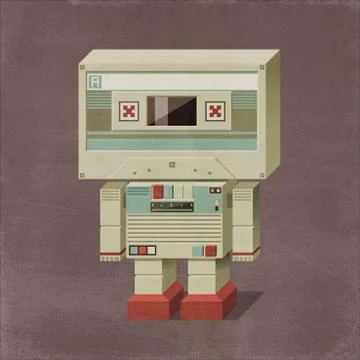 Cassette Robot Stock Illustration