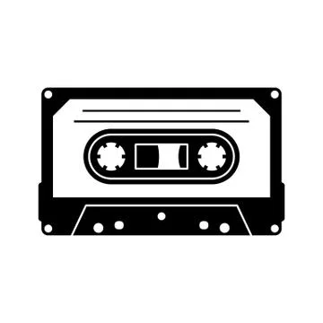 Cassette silhouette icon 스톡 일러스트