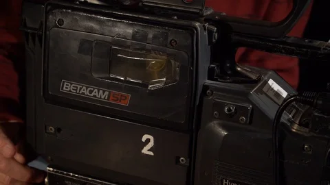 Cassette spinning in a  camera Vídeo Stock 114509483