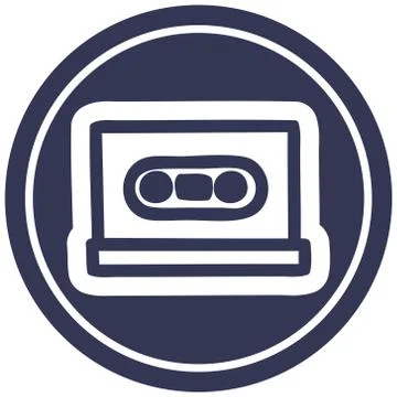Cassette tape circular icon Stock Illustration