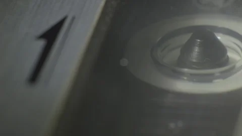 Cassette Tape Deck Player Close Up of Playing Spool Stock Footage 118967065