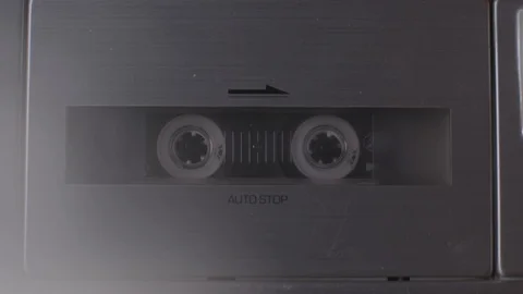 Cassette Tape Deck Player Looking Straight Down Stock Footage 118966324