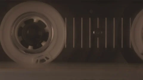 Cassette Tape Deck Player Tight Left Spool Stock Footage