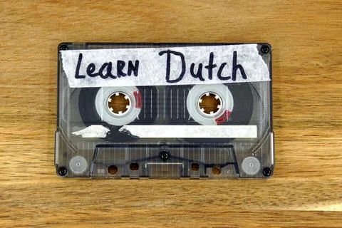 Cassette tape description: Learn Dutch Stock Photos