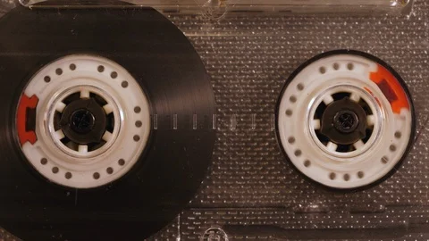 Cassette Tape Playback Macro Stock Footage 119546458