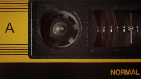 Cassette tape player rolling, macro shot Stock Footage 248464764