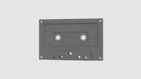 Cassette Tape Rotating on a Transparent Background. Seamless Loop. 4K Stock Footage 308403080