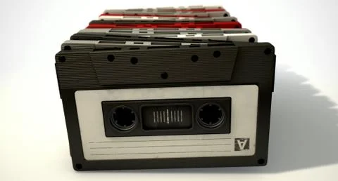 Cassette Tape Stack Stock Illustration