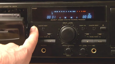 Cassette Tape Stopped and Ejected Stock Footage 38817349