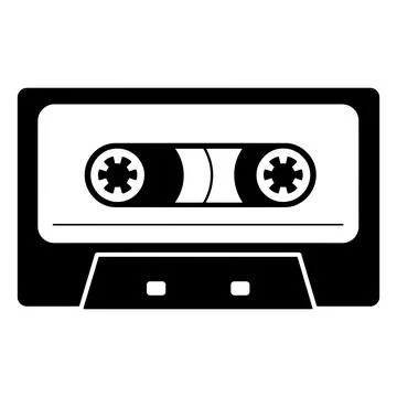 Cassette Tape Vector Icon Retro Audio Cassette Silhouette Illustration Stock-Illustration