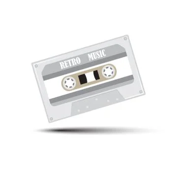 Cassette tape. Vector illustration isolated white background. Stock Illustration