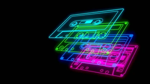 Cassette tapes - Analog glow (HD) Stock Footage 45307822