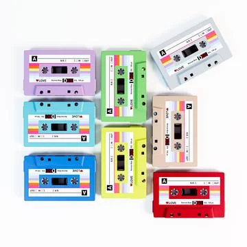 Cassette Tapes isolated on white background Stock Illustration