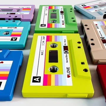 Cassette Tapes isolated on white background Stock Illustration