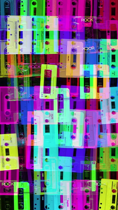 Cassette tapes in vertical format Stock Footage 252671055