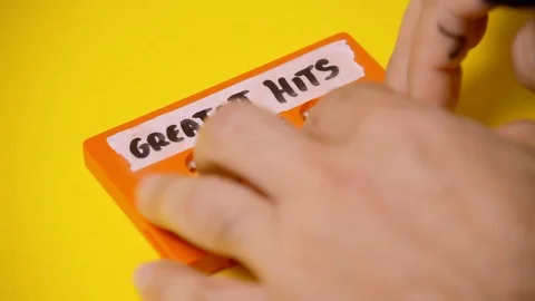 Cassette text write greatest hits 動画素材 95557363