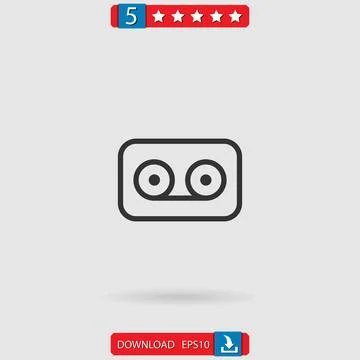 Cassette vector icon Stock Illustration