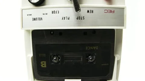 Cassettes changing in a retro tape player Video stock 18168786