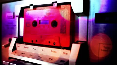 Cassettes changing in a retro tape player Видео 21284845