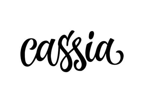 Cassia - vector hand drawn calligraphy style lettering word. Stock Illustration