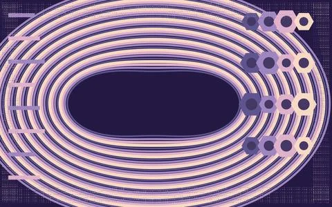 Cassini Oval Nested Contour Field Illustrazione stock