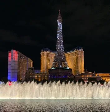 Cassino Night and lights dancing fountains Stock Photos
