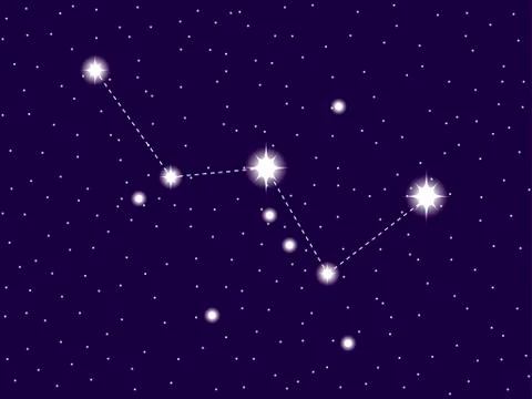 Cassiopeia constellation. Starry night sky. Vector illustration Illustrazione stock