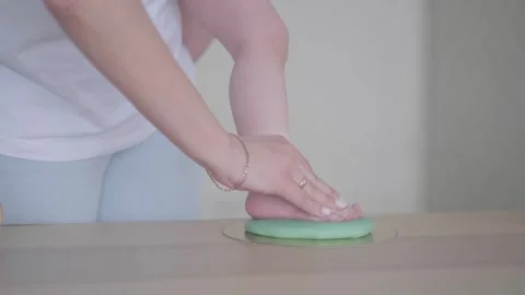 A cast of a child's foot Stock Footage 267834765