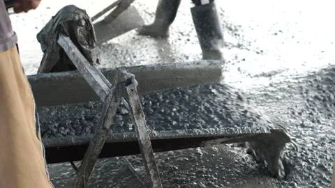 Cast concrete poured onto the floor Stock Footage 273071024