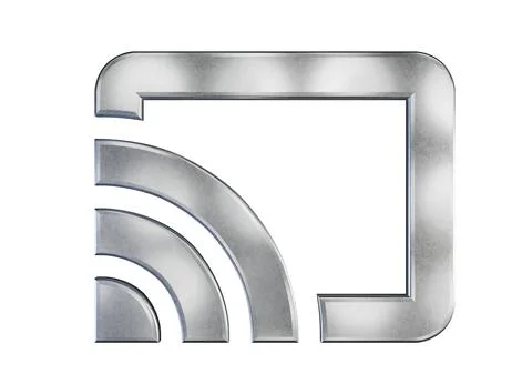 Cast icon in metallic design representing streaming Stock Illustration