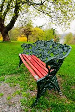 Cast iron bench Stock Photos