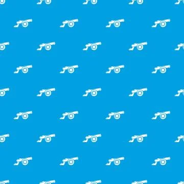 Cast-iron cannon pattern seamless blue Stock Illustration