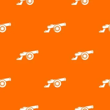 Cast-iron cannon pattern vector orange Stock Illustration