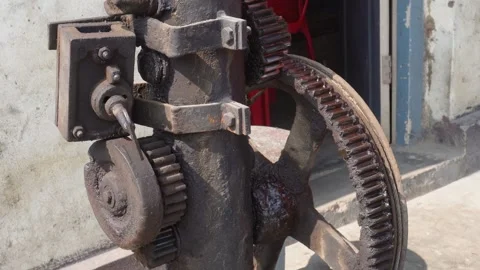 Cast Iron Crank Gear Video stock 336430407