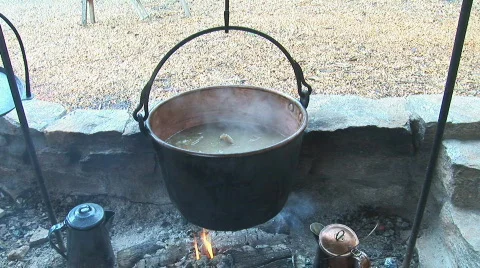 Cast Iron Kettle Stock Footage 829318