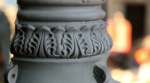 Cast iron lamppost Stock Footage 61394599