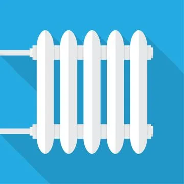 Cast-iron radiator for heating systems. Illustrazione stock