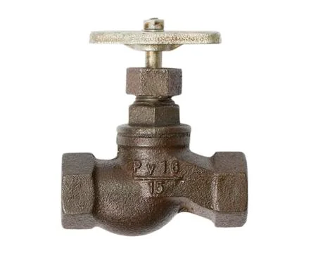 Cast iron threaded valve on white background Stock Illustration