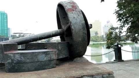 Cast Iron Weights And Screw Pile Used In The 1960s Stock Footage 171593582