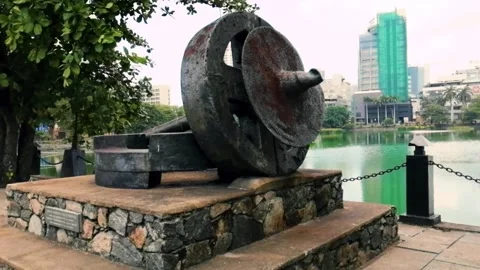 Cast Iron Weights And Screw Pile Used In The 1960s Stock Footage 171593585