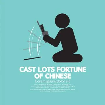 Cast Lots Fortune Of Chinese Vector Illustration Stock Illustration