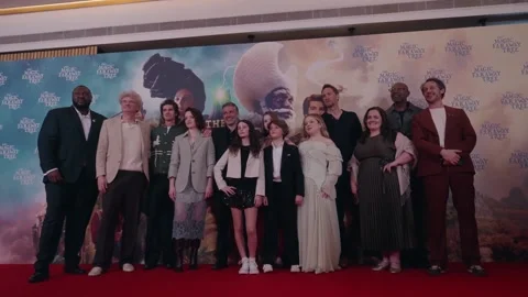 The cast of The Magic Faraway Tree arrive in London for a special screening Video stock 331254960