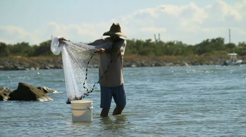 Cast Net 2 Stock Footage 610924