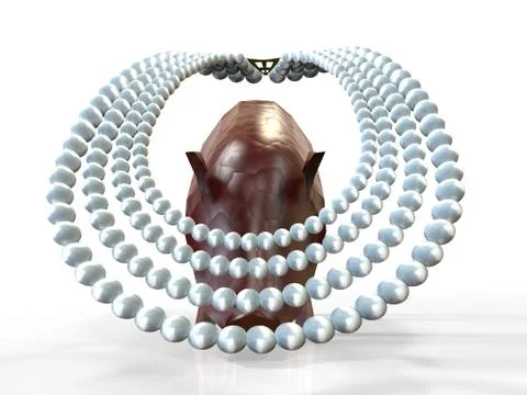 Cast pearls before swine 3d rendering 库存插图