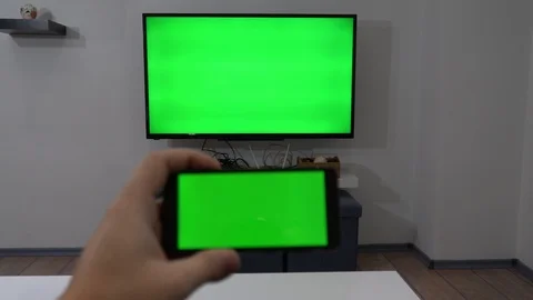 Cast smartphone on a tv concept Stock Footage 124242916