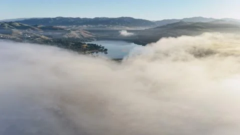 Castaic Lake through the clouds Stock Photos